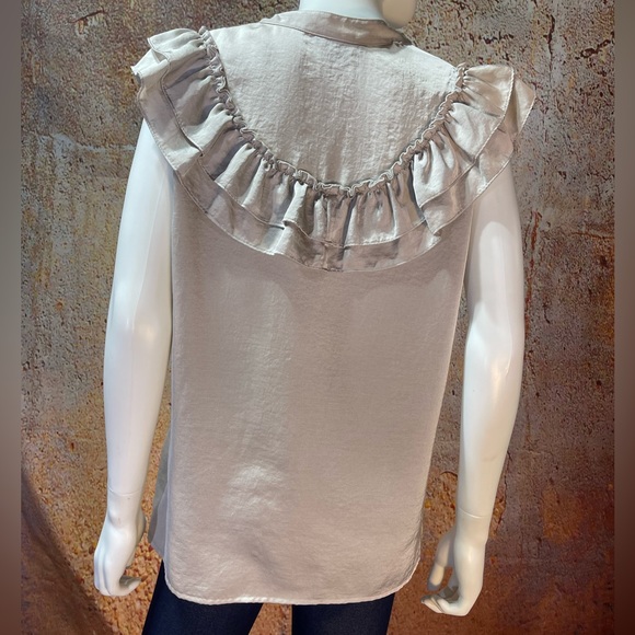 Taupe Silky Blouse - Picture 4 of 4